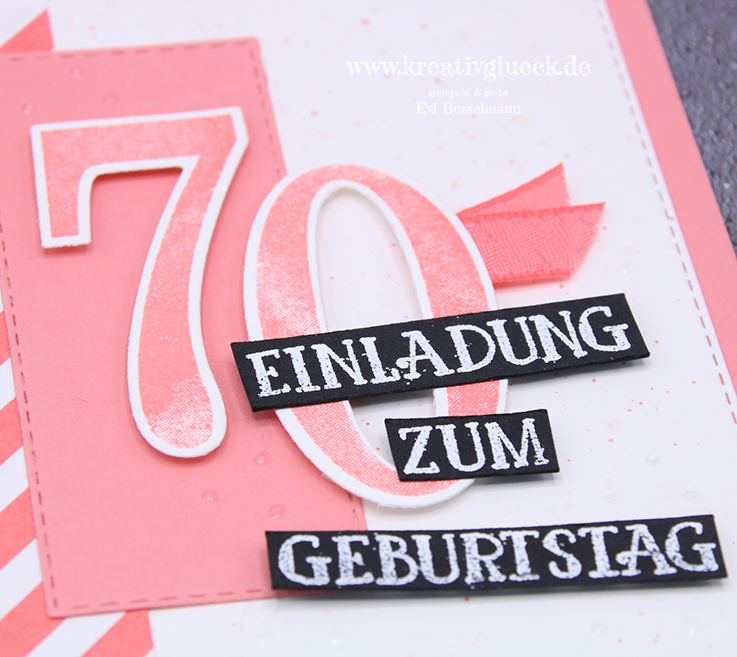 Einladungskarten zum 70. Geburtstag in Flamingorot