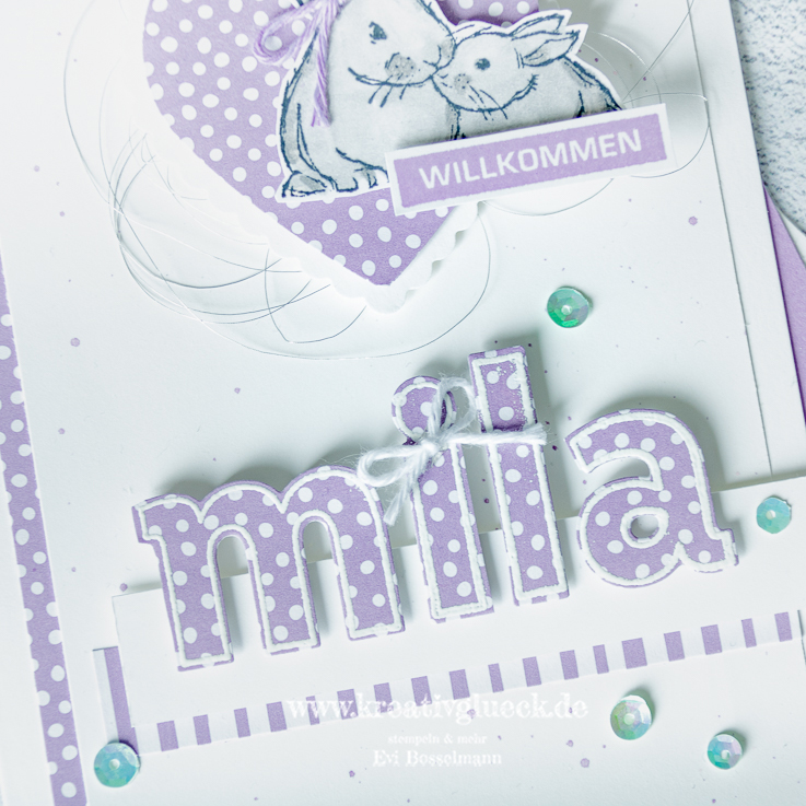 Willkommen Mila, Karte zur Geburt