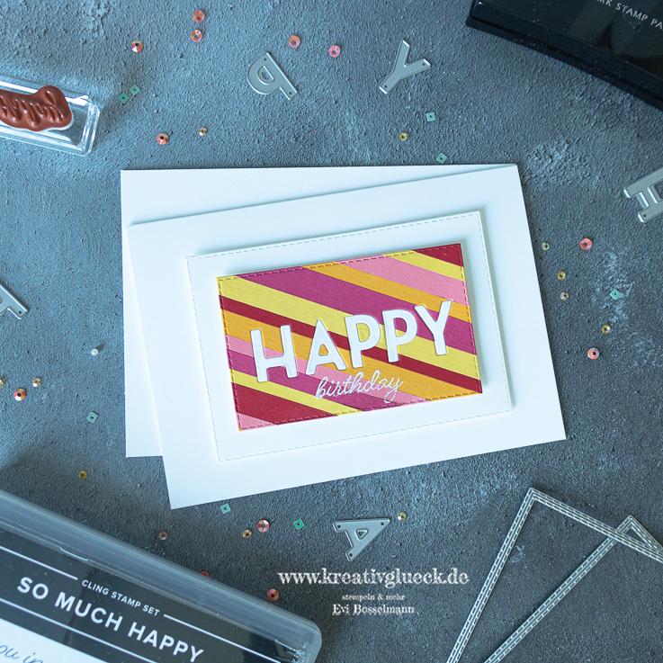 Happy Birthday Karte im Color-Block